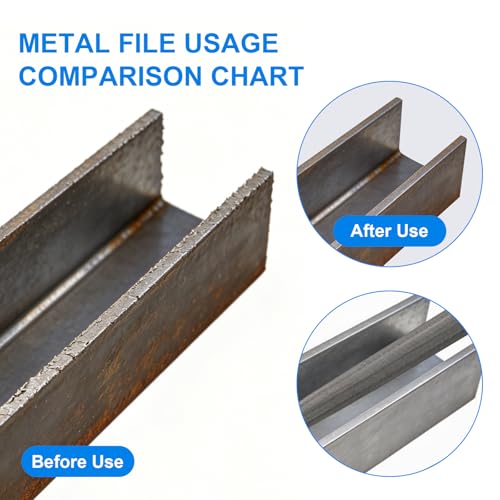 Metal File Set, 3-Piece 8 Inch Flat, Round & Half-Round