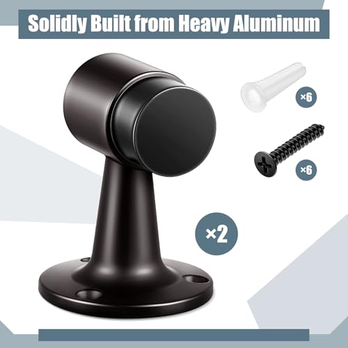 Yaocom 2 Pack Heavy Duty Floor Mounted Door Stop 3 in Aluminum Commercial Grade Door Stopper with Rubber Bumper & Stainless Steel Screws (Oil Rubbed Bronze) - color: Oil Rubbed Bronze