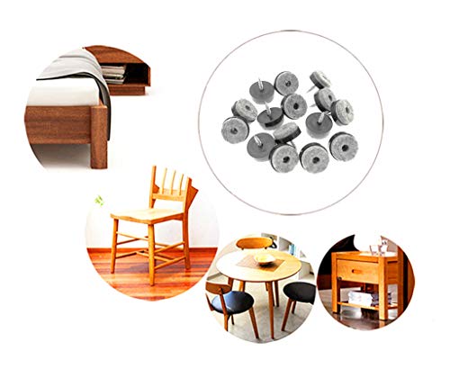 ALIMITOPIA 40pcs Screw-on Furniture Felt Pad Chair Glide Slider Hardwood Floor Protector for Wooden Leg Feet of Chair Table Furniture(Φ20mm or 0.8";Black) - size: 20mm(Black)