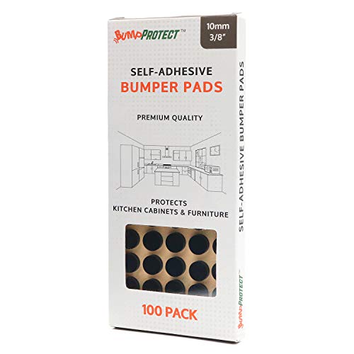 Furniture Silicone Rubber Pads 3/8" (10mm) Diameter Round 3M Self Adhesive Protects Kitchen Cabinets, Drawers, Desks and Furniture Against Bumps and Scratches 100 Pack - Black - color: Black Silicone 100 Pack