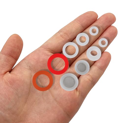 ZDBB 70 Pcs Plumbing Silicone Gasket Assortment Kit VMQ Silicone Washer for Assorted Shower Head Garden Hose High Temperature Hot Plumbing Pipes Fittings Seal Repair - size: 70 PCS