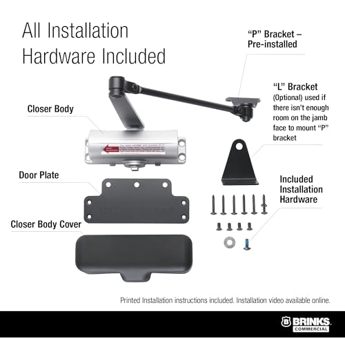 Light Duty Residential Hold Open Door Closer, ADA, Matte Black (Matte Black) - color: Matte Black