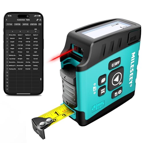 MiLESEEY DT20 Laser Tape Measure with APP, 3-in-1 Digital Measuring Tape Rechargeable, 130FT Laser Distance Meter, 16FT Digital Tape Measure Waterproof, Area/Volume/Measuring/Pythagorean Mode - color: Blue-App