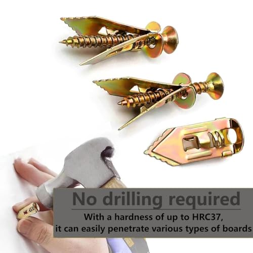 Expansion Screw Sleeve - Hammer Driver Anchor with Screw Nail-in Drywall Plaster Fixing Expansion Anchor Bolt (60)