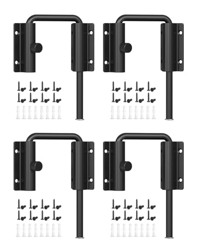Sliding Door Loop Lock, Security U-Bolt Locks, Black-4PCS - color: Black-4PCS