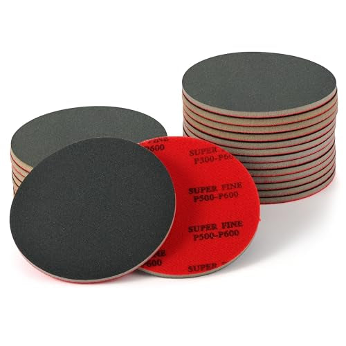 MAXMAN Foam Sanding Pads12pcs, 6" Sanding Sponge Set, 500-600Grit for Auto | Bowling Sanding Pads, Reusable Wet Dry Sandpaper Block, for Random Orbital Sander, Wood, Metal, Drywall & Curved Surfaces - size: 6 inch, style: 500-600 Grit