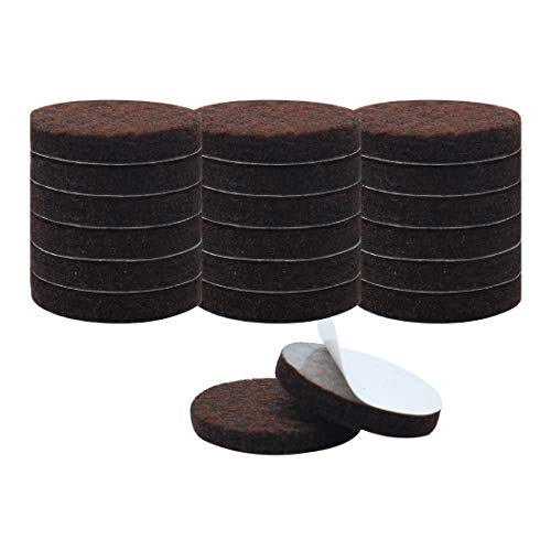 uxcell 20pcs Furniture Pads Round 1 1/4" Dia Self-Stick Non-slip Anti-scratch Felt Pads Home Floors Protector Dark Brown - size: 32 x 5mm