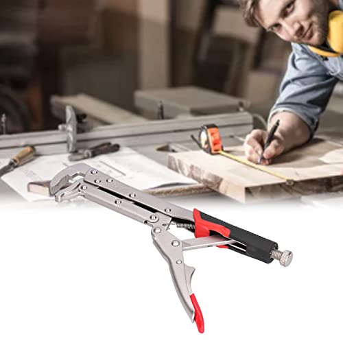 80 Degree Locking Curved Nose Pliers 10.6" Long Reach Woodworking Pliers Extra Long Curved Jaw Grip Hand Tools needle nose vice grips clamps for Woodworking, Pipe Clamping in Tight Spaces