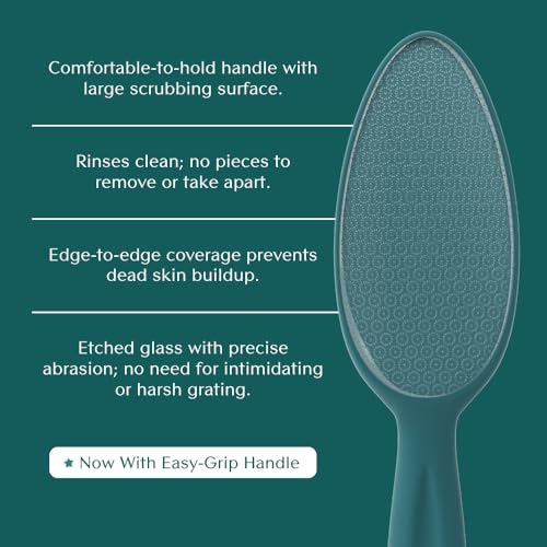 Bare August Handled Nano Glass Foot File, Callus & Dead Skin Remover, Teal - size: 1 Count (Pack of 1), style: Teal Handle