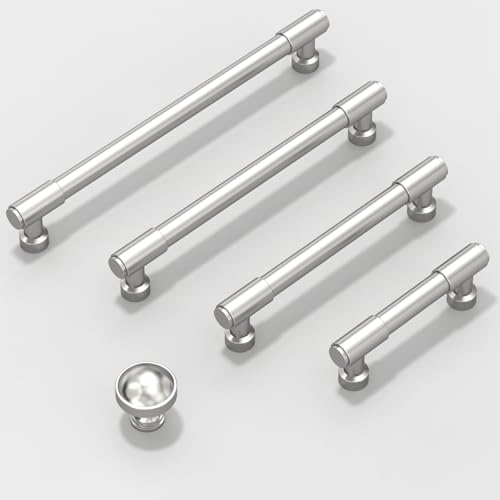 10 Pack Brushed Satin Nickel Cabinet Pulls 3 Inch(76mm) Kitchen Cabinet Handles Cabinet Hardware for Drawer Pulls - color: Brushed Satin Nickel, size: 3" Hole Center