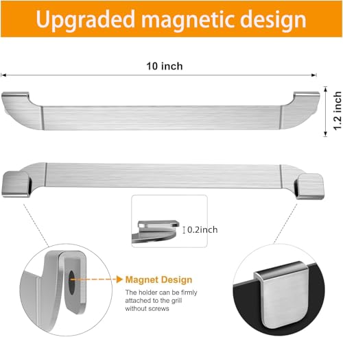 10 Inch Griddle Spatula Holder Magnetic Design, Stainless Steel Grill Barbecue Tool Rack, Griddle Accessories for Blackstone Flat Top Griddle and Other Grill Griddles (1 Pcs) - style: 1 pack
