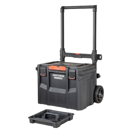 CRAFTSMAN VERSASTACK XL Tool Box with Wheels, Waterproof, Stackable System, Portable Rolling Storage for Indoor/Outdoor Use, 22.5 Inch (CMST21445)