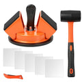 45-Degree Floor Gap Repair Tool kit, Equipped with a Hammer, 5 Patches, and 1 Cleaning Knife (8-piece Set), Suitable for Laminate Flooring and PVC Flooring.