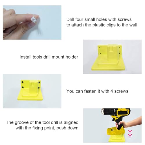 10 Pack Tool Holder Compatible with Ryobi 18V Wall Mount Plastic - size: 10 Pack
