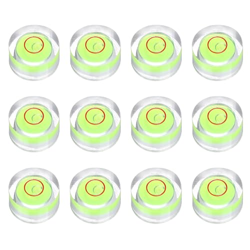 HARFINGTON 12pcs Circular Bubble Spirit Level 13x7mm Mini Round Bubble Spirit Level Little Measuring Layout Tools for TV Industrial Carpentry Picture Frame, Green/Red - color: Green/Red, size: 13x7mm
