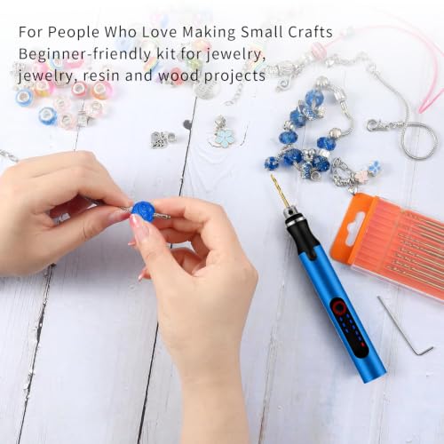 Cordless Mini Drill Pen, Rotary Tool Rechargeable Electric Hand Drill with 3-Speed Drill for tight spaces,DIY Micro Polishing Pen for Jewelry Making, Stone, Plastic, Resin