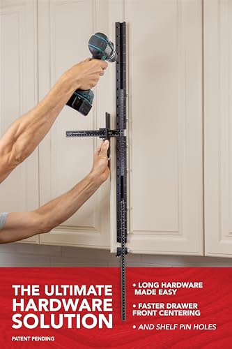 MAX Cabinet Hardware Jig - Install Long Pulls and Shelf Pin Holes - Made In USA - Hand Calibrated by True Position Tools - size: MAX