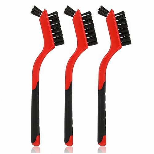 Nylon Brush Set, Small Brushes for Cleaning, Dual Head Crevice Brush, 3-Pc. - size: 3PCS Nylon Brushes