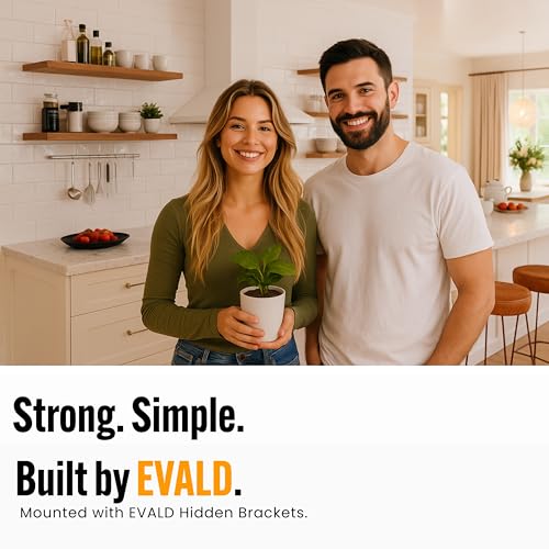 EVALD LevelMate™ Uni-Mount 6 Inch Floating Shelf Brackets, Hidden Shelf Brackets with Anti-Sag Pinol Screw System, Floating Shelf Mount with Screws & Anchors (4 Pack) - size: 6 Inch, style: 4 Pack Uni-mount