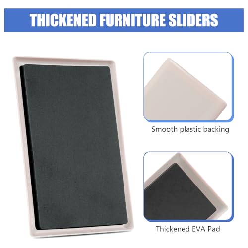 8 Pack Furniture Sliders for Carpet, 8-1/5"x 5-1/2" Large Furniture Sliders, Sliders for Furniture on Carpet Surface, Make Heavy Furniture Moving a Breeze!