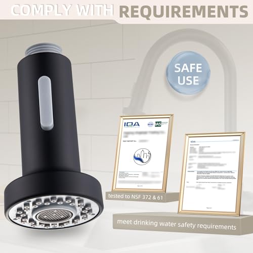 Angle Simple Kitchen Faucet Head Matte Black, NSF/ANSI/CAN 61 & 372 Tested - color: Matte Black