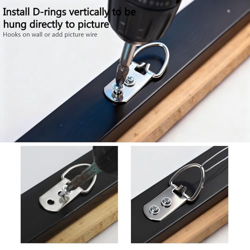D-Ring Picture Hangers with Screws 30 Pack Hangers for Picture Frame 2Hole - size: 2hole_30pcs