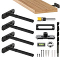 Invisible Floating Shelf Bracket 5 Inch Rod 1/2 inch Diameter Heavy Duty with Jig – Hidden Metal Mantel Mount for Wall Shelves – Floating Shelf Hardware for Bathroom, Kitchen & Living Room (4 Pack) - size: 5" Standard, style: Brackets + Hardware