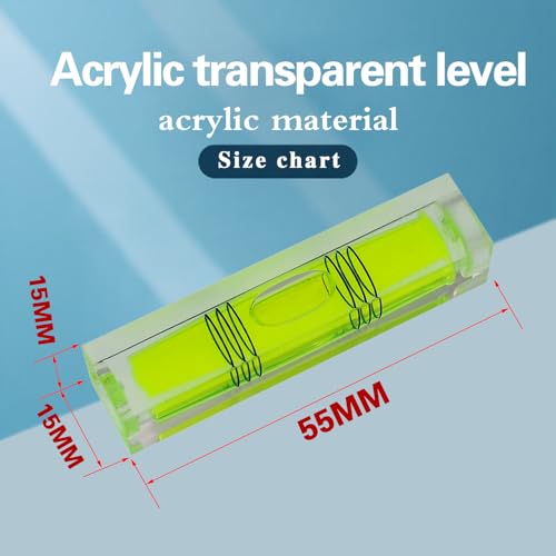High precision mini bubble, double line small bubble, three line flat ball level, household level ruler can be turned 180 degrees (Non-magnetic, 55 * 15 * 15mm（4PCS)) - size: 55*15*15mm（4PCS)