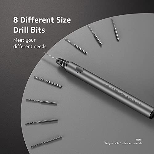 Wowstick Mini Cordless Drill, USB Rechargeable Portable, Multifunction Electric Drill with 8 Accessories, 40 Minute Charge, Ideal for Plastic, Wood, DIY