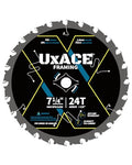 7-1/4-Inch 24-Tooth Circular Saw Blade with 5/8-Inch Arbor, Framing Wood Cutting, Carbide Tip, Thin Kerf, for Plywood, MDF, OSB, Laminated - size: 7-1/4", 5/8" Arbor, 24T