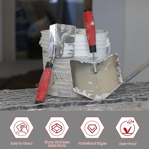 Fishark 2-Piece Drywall Corner Trowel Set, Stainless Steel
