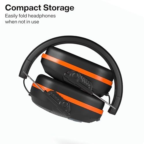 KLEIN TOOLS AESEM2 Slim Bluetooth 5.4 Hearing Protection Earmuffs, 23dB NRR, Rechargeable for Construction and Workshops, Noise Cancelling, Foam Cushions and 50 Hour Battery Life