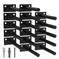 LEOPO 16-Pack 5 inch Floating Shelf Brackets, Hidden Shelf Bracket for Wood - color: Black-16Pack, size: 5 Inch