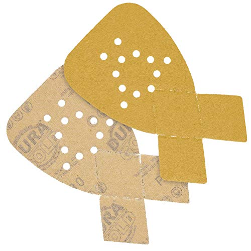 Dura-Gold Premium Mouse Detail Sander Sandpaper Sanding Sheets - 80 Grit (Box of 24) - 12 Hole Pattern Hook & Loop Triangle Shaped Mouse Discs - Fits Black and Decker, Woodworking Wood Crafting, Auto - size: 80-Grit
