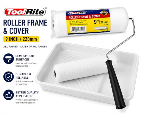 9-Inch Paint Roller Frame and Microfiber Cover Set - size: 9 Inch
