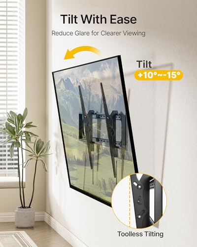 monTEK Heavy Duty Tilting TV Wall Mount for 60-120 Inch TVs up to 300 lb - size: 60"-120" Tilting