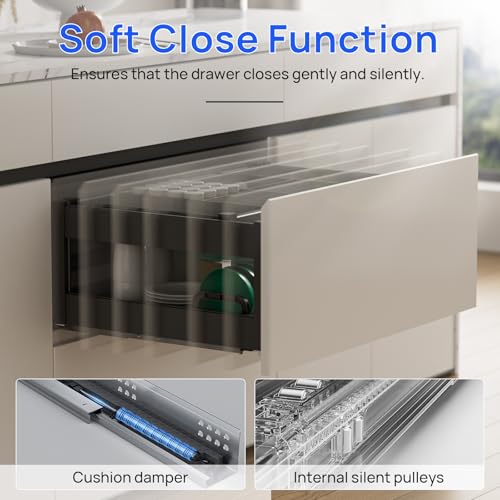 10 12 14 16 18 20 22 24 Inch Bottom Mount Soft Close Drawer Slides Full Extension Concealed Rails Track 100 lb Load Capacity 1 Pair (Soft Close Without Bracket, 16 Inch (400 mm)) - color: Soft Close Without Bracket, size: 16 Inch (400 mm)