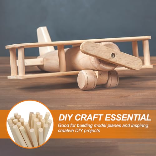 PATIKIL 1/8 x 12 Inch Wooden Dowel Rod, 110 Pcs Wood Dowels Unfinished Round Wood Sticks Hardwood Sticks for Craft DIY Projects Home Decor, Natural Color - size: 1/8 x 12 Inch