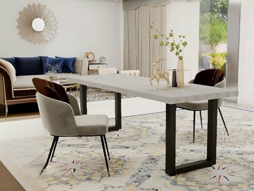 Metal Table Legs 28''Hight 17.7'' Wide Heavy Duty Iron Furniture Legs with Adjustable Protector Feet, Modern Desks for DIY Dinning Coffee Table (Rectangle Shape, 2pcs)-Black - size: H28" × W17.7" Square