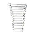 Steelman Pro 15-Piece Metric 6-Point Combination Wrench Set for Mechanics, Chrome Vanadium Alloy Steel, Angled Ends, Storage Rack Included - size: 15-piece