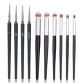 Yoseng Drybrush Set with Miniature Paint Brushes-10 Pc Premium Art Paintbrush Set for Tabletop & Wargames Miniatures,Citadel,Figurine, 40k,Ideal for Detailing - 10 Different Size - style: 10P Black