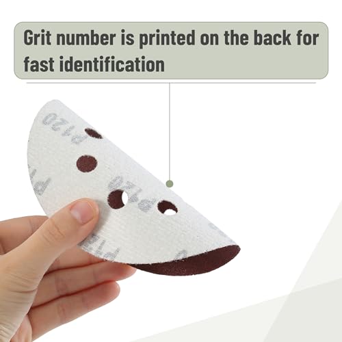 Bates- Sanding Discs, 5 Inch 8 Hole Sanding Discs, 100 Pack, Grits 60 120 240 400 600 800 1000 1200 1500 2000, Sanding Pads, Hook and Loop Sanding Disc, Round Sandpaper Discs, 5 inch Sanding - color: Red, size: 100 Pack, 60-2000 Grits