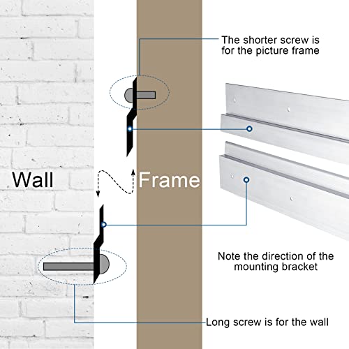Funrous 12 Pack French Cleat Hanger Z Bar Wall Mounting Screws Set, 12 Inch - size: 12 Inch