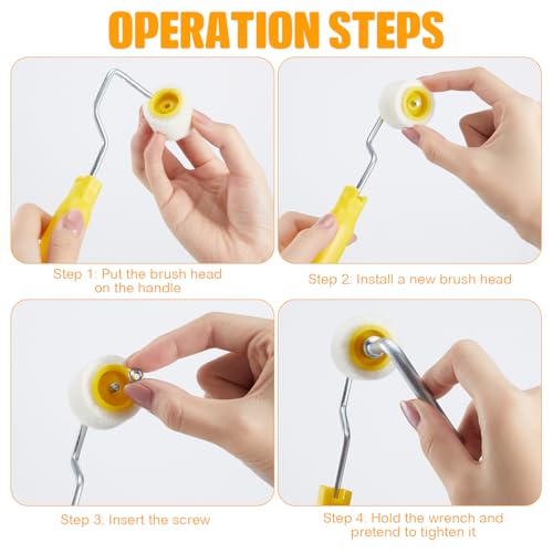 Honeydak 8 Pack Mini Paint Roller with Replacement Heads, 0.8 Inch - size: 0.8 Inch