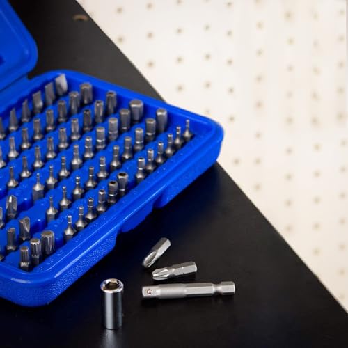 NEIKO 10048A Security Bit Set 100-Piece Set Cr-V Steel 1/4-inch Adapters Phillips Slotted Hex Torx Star Tamperproof Pozi Square Spanner Torque Tri-Wing Clutch Spline Wing Nut, Security Torx Bit Set - size: Screwdriver Bit, style: Security