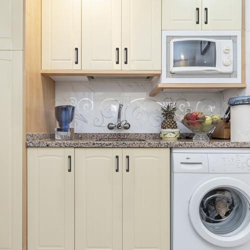 HOME EDIT Matte Black Cabinet Handles Zinc Pulls 3-3/4 Inch 5 Pack - color: Matte Black, size: 3-3/4 inches Hole Center