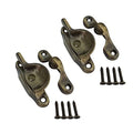 QCAA Forged Brass Sash Lock in Solid Brass, CTC 2", Brushed Antique Brass, 2 Pack - color: Brushed Antique Brass, size: 2 Pack