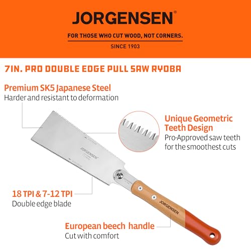JORGENSEN RYOBA 7 Inch Double Edge Japanese Pull Saw