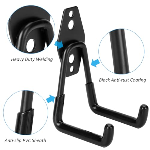 6 Pack Garage Hooks Heavy Duty - Supports 100 lbs - size: 6 Pack