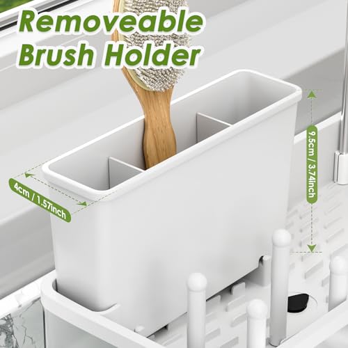 Ewaiira Stainless Steel Sink Caddy, Sponge Holder for Kitchen Sink 9.8″ - color: B-white